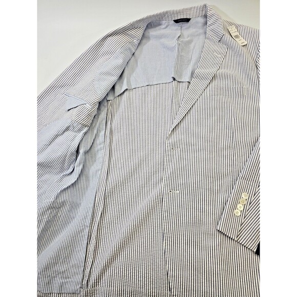 BROOKS BROTHERS Men's 48 Regular Madison Fit Stripe Seersucker Suit Coat Blazer - Picture 7 of 12